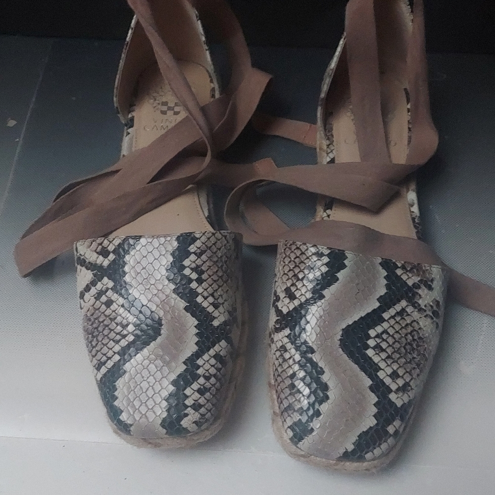 Vince Camuto Jeliany Classic Espadrille Sandals Wild Snakeskin Pattern 9m